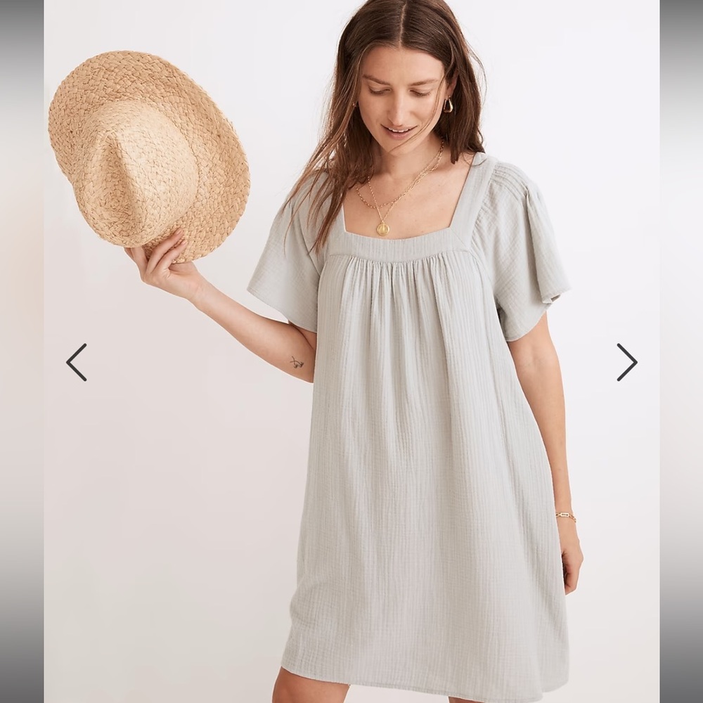 Madewell light spun square neck mini dress